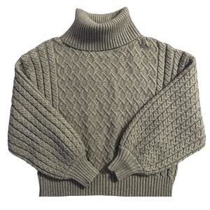 Truth By‎ Republic Sweater Women S Green Chunky Cable Knit Holiday Party Thick